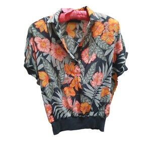 Vintage Claudia Top Rare 80's Hawaiian Style Size L